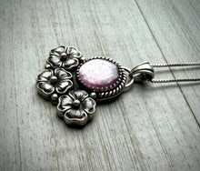 Load image into Gallery viewer, Floral Lepidolite Pendant