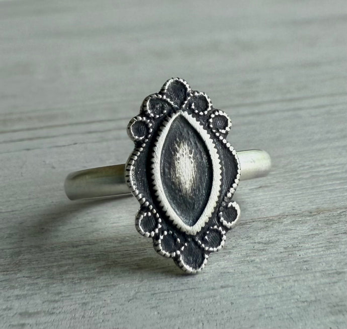 Silver Marquise Ring