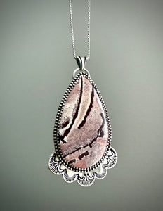 Hand Stamped Sonoran Dendritic Rhyolite Pendant