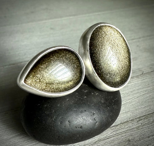 Double Stone Golden Sheen Ring- Remainder