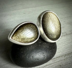 Double Stone Golden Sheen Ring- Remainder