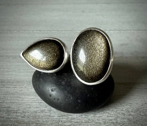 Double Stone Golden Sheen Ring- Remainder