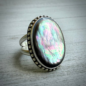 Black Mother of Pearl Ring