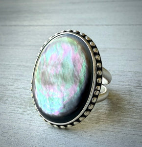Black Mother of Pearl Ring