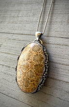 Load image into Gallery viewer, Floral Fossil Coral Pendant