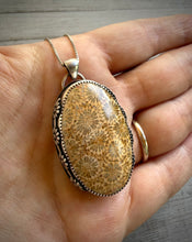 Load image into Gallery viewer, Floral Fossil Coral Pendant