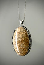 Load image into Gallery viewer, Floral Fossil Coral Pendant