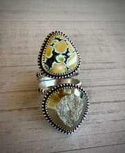 Load image into Gallery viewer, Turquoise &amp; Pyrite Double Stoned Split Ring