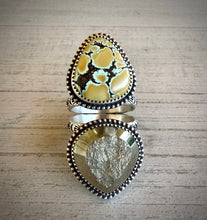 Load image into Gallery viewer, Turquoise &amp; Pyrite Double Stoned Split Ring