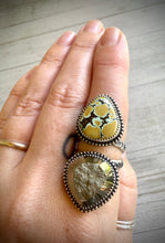 Load image into Gallery viewer, Turquoise &amp; Pyrite Double Stoned Split Ring
