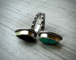 Labradorite & Turquoise Double Stoned Ring