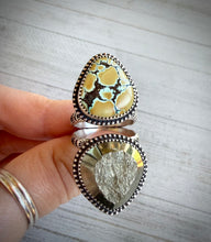 Load image into Gallery viewer, Turquoise &amp; Pyrite Double Stoned Split Ring