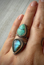 Load image into Gallery viewer, Labradorite &amp; Turquoise Double Stoned Ring