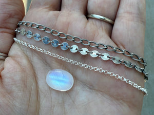 Reserved: Moonstone Wrap Necklace: Deposit