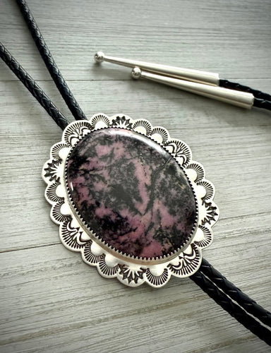 Reserved: Custom Rhodonite Bolo Tie