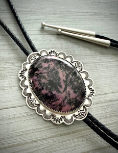 Reserved: Custom Rhodonite Bolo Tie