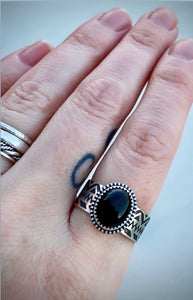 Onyx Wide Band Ring