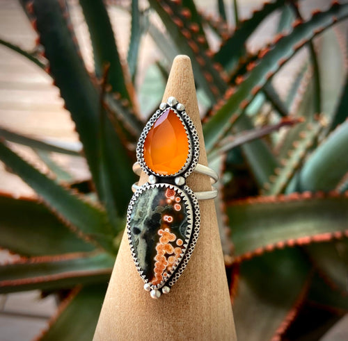 Carnelian & Ocean Jasper Ring