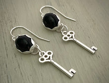 Load image into Gallery viewer, Key to My Heart Onyx Earrings