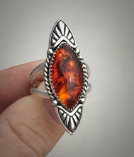 Load image into Gallery viewer, Baltic Amber Chevron Ring