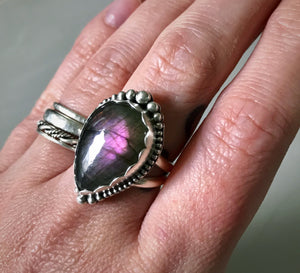 Purple Labradorite Ring