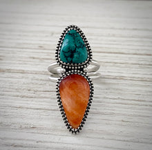 Load image into Gallery viewer, Fox Turquoise &amp; Spiny Oyster Ring