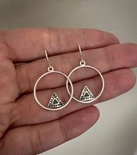 Load image into Gallery viewer, Hand Stamped Triangle Hoop