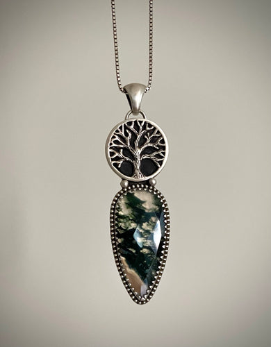 Tree of Life Moss Agate Pendant