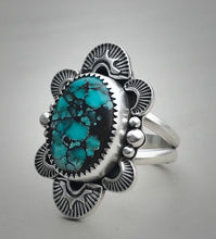 Load image into Gallery viewer, Hand Stamped Hubei Turquoise Ring