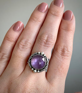 Mother of Pearl & Amethyst Ring