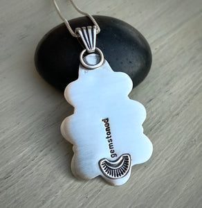 Hand Stamped Bamboo Mountain Turquoise Pendant