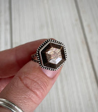 Load image into Gallery viewer, Black Sunstone Hex Ring