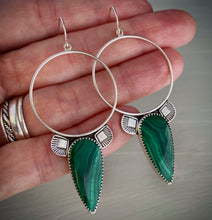 Load image into Gallery viewer, CHRONIC Malachite Hoop Earrings