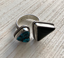 Load image into Gallery viewer, &lt;Kingman Turquoise &amp; Onyx Ring&gt;