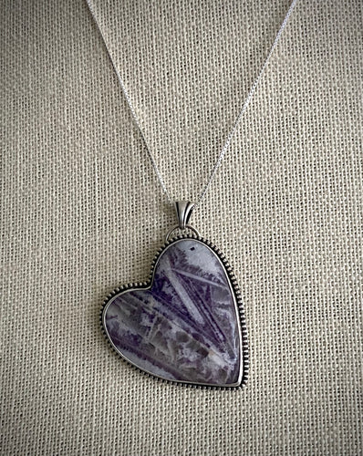 Sagenitic Fluorite Heart Pendant