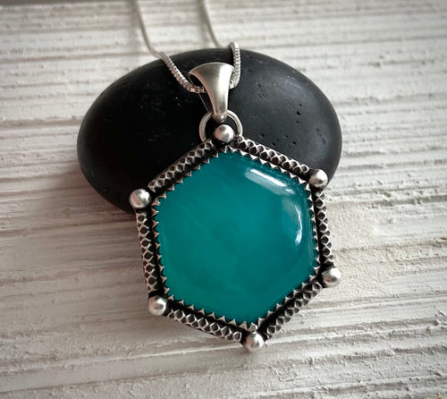 Peruvian Amazonite Hex Pendant