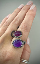 Load image into Gallery viewer, Pink Sapphire &amp; Amethyst Floral Wrap Ring