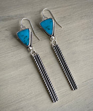 Load image into Gallery viewer, Stoned Kingman Turquoise Bar Earrings