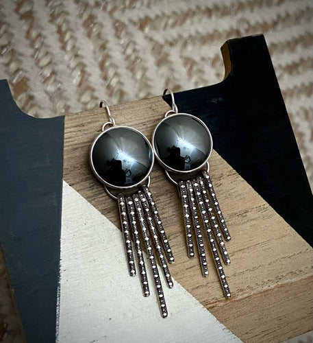 Hematite Fringe Earrings