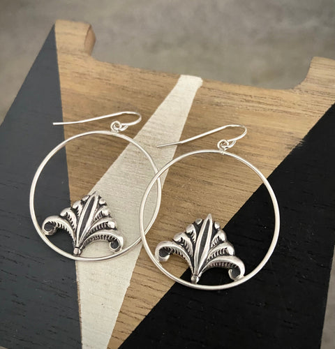 Art Deco Frond Hoops