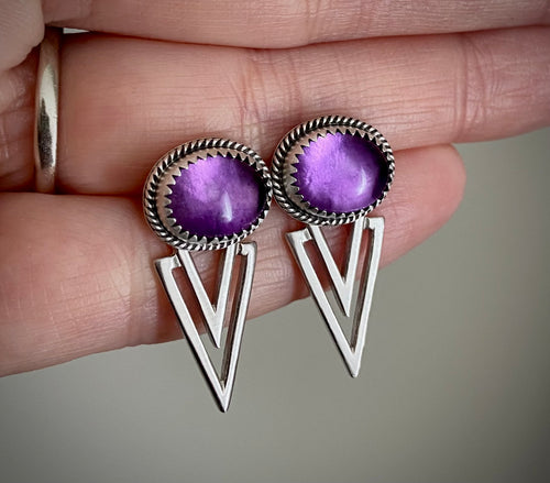 Amethyst Chevron Earrings