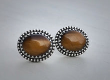 Load image into Gallery viewer, Leafy Tiger Eye Earrings