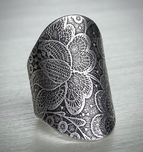 Reserved: Floral Lace Saddle Ring