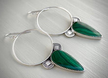 Load image into Gallery viewer, CHRONIC Malachite Hoop Earrings