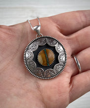 Load image into Gallery viewer, Hand Stamped Royston Ribbon Shadowbox Pendant