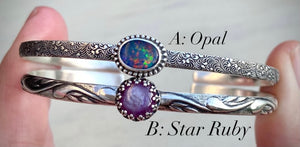 Australian Opal & Star Ruby Stacker Cuffs