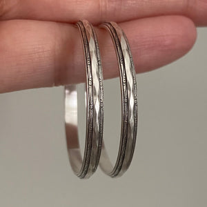 Patterned Silver Hoops