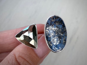 Faceted Pyrite & Marcasite Open Ring