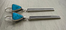 Load image into Gallery viewer, Stoned Kingman Turquoise Bar Earrings