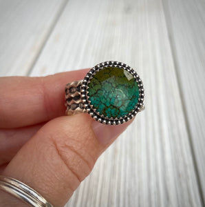 Hubei Turquoise Wide Band Ring